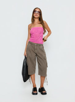 Cypressa Crochet Strapless Top Berry Pink