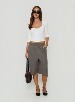 Boe Longline Track Shorts Charcoal / Pink
