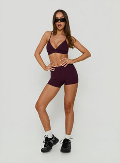 Tempo Active Low Rise Shorts Plum