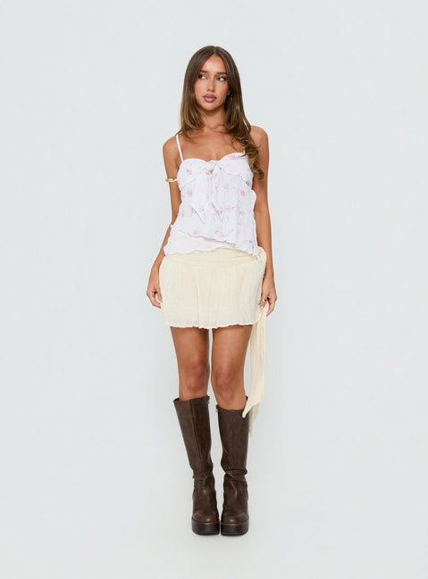 Paislie Mesh Top White