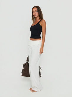 Brea Frill Belted Pants White