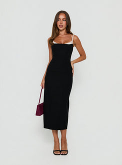 Renaissance Corset Lace Midi Dress Black / White