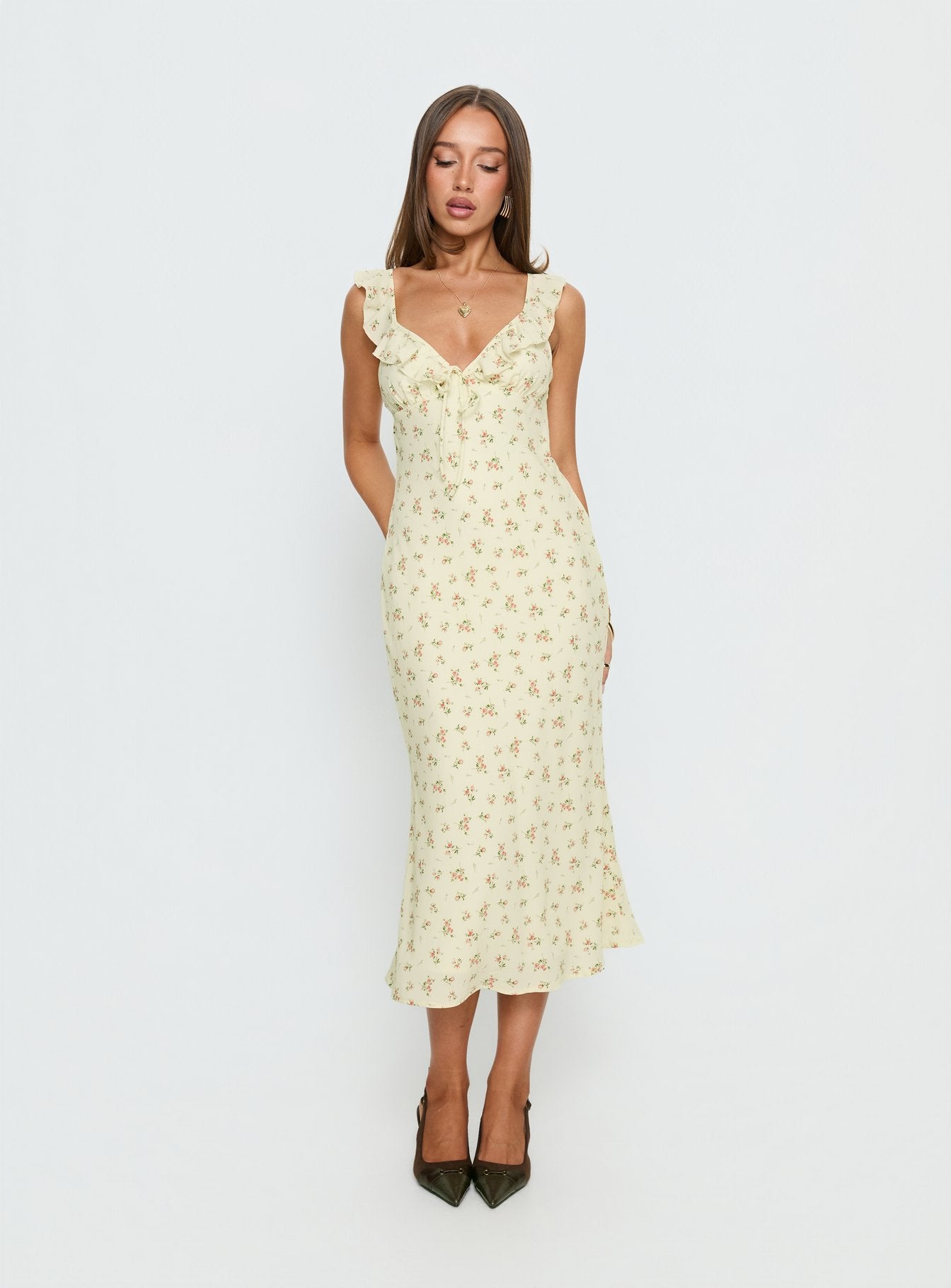 princess polly yellow dress Webbs Mini soft pleats at hem Non Shop Yellow Princess Polly Online
