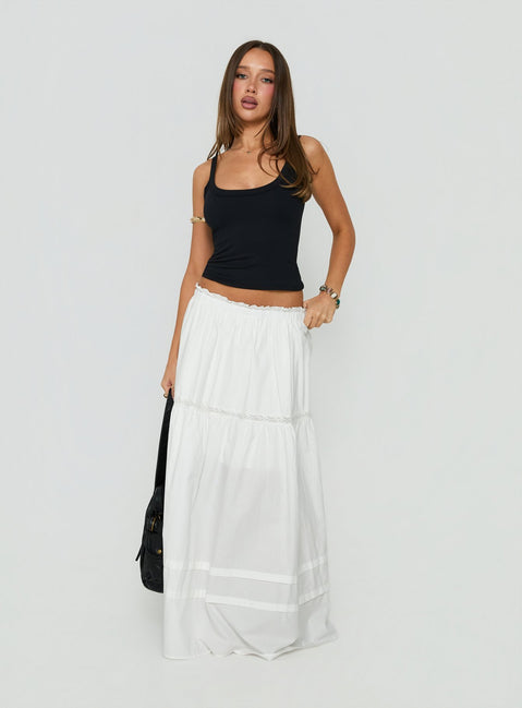 Meanna Tiered Maxi Skirt White