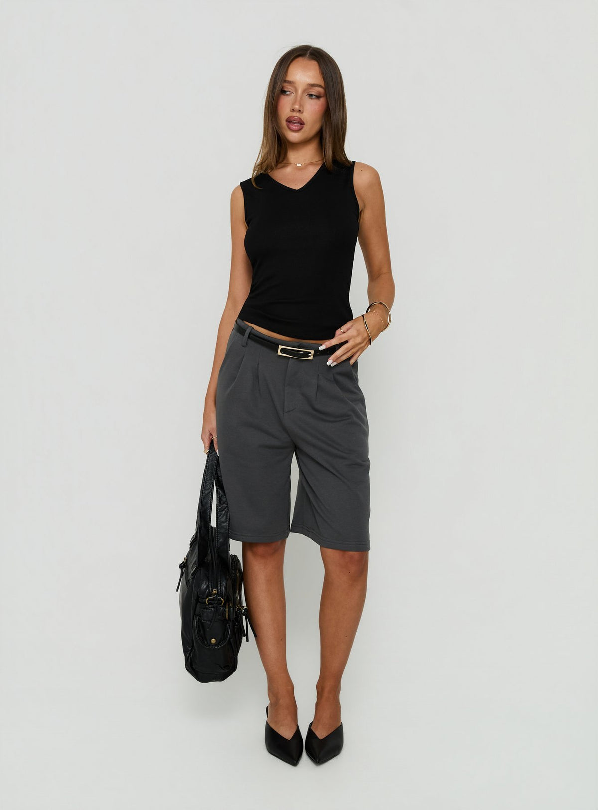 Furthest Thing V Neck Sleeveless Top Black