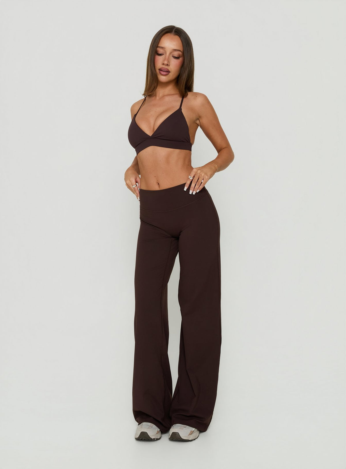 Aerial Active Crossback Bralette Chocolate