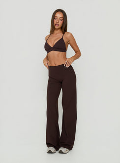 Aerial Active Crossback Bralette Chocolate