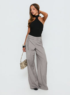 Luanda High Neck Bodysuit Black Sleeveless 