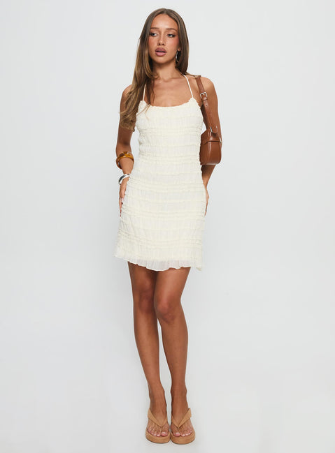Mianna Halter Mini Dress Cream