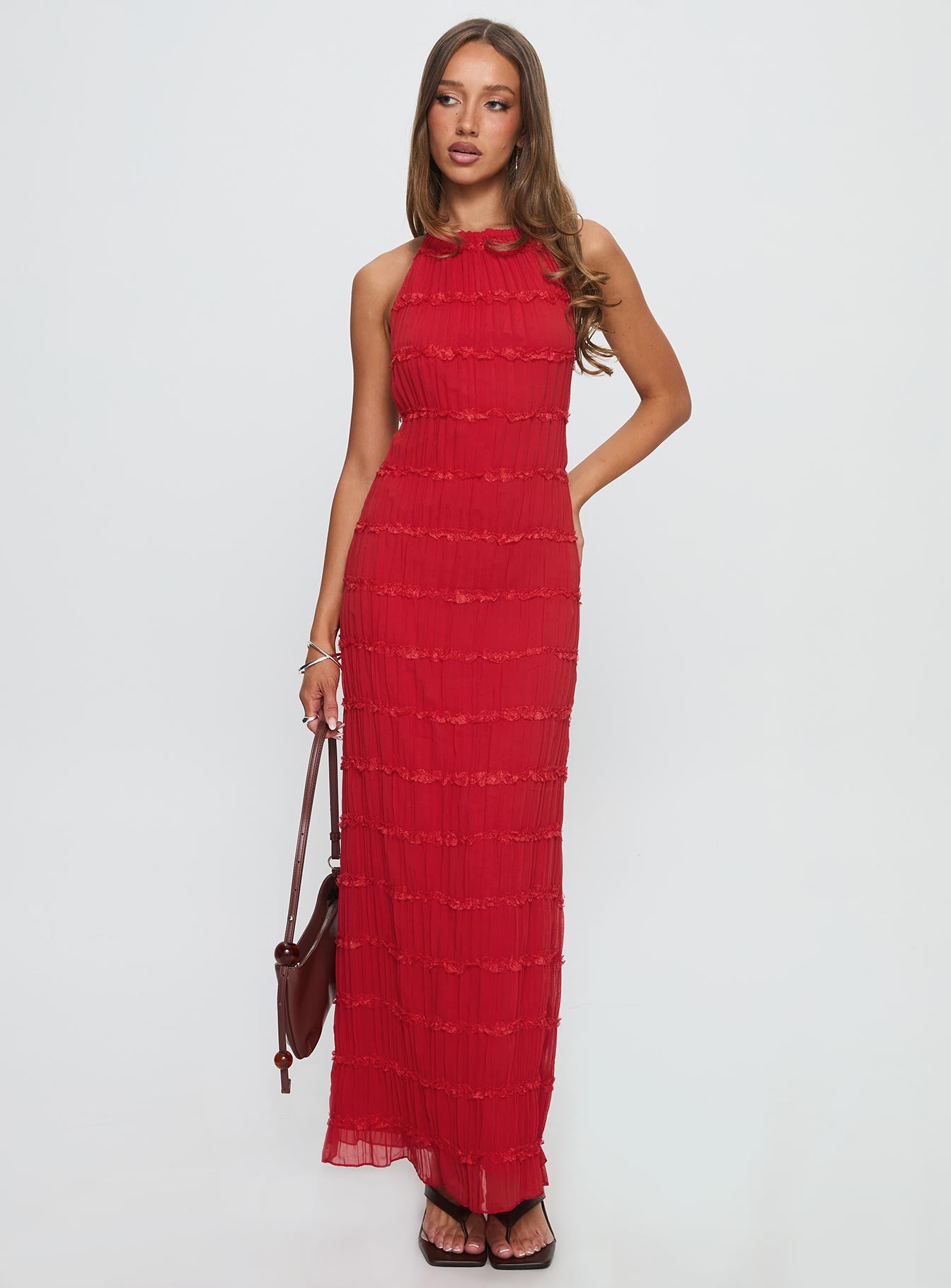 Klarissa Halter Maxi Dress Red | Princess Polly Klarissa Halter Maxi Dress Red | Princess Polly
