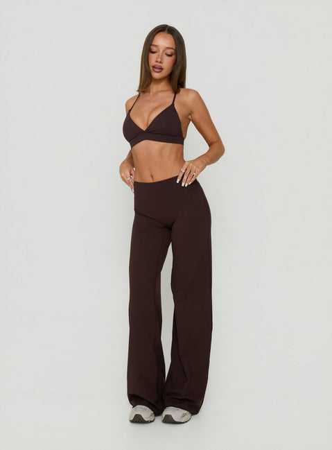 Velora Active Wide Leg Pants Chocolate