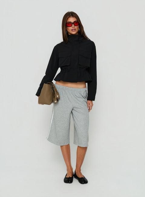 Annisa Funnel Neck Jacket Black