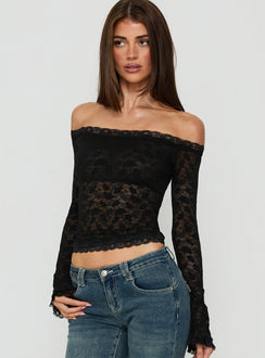 Mochapella Off The Shoulder Top Black