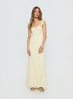 Maisone Broderie Maxi Dress Lemon