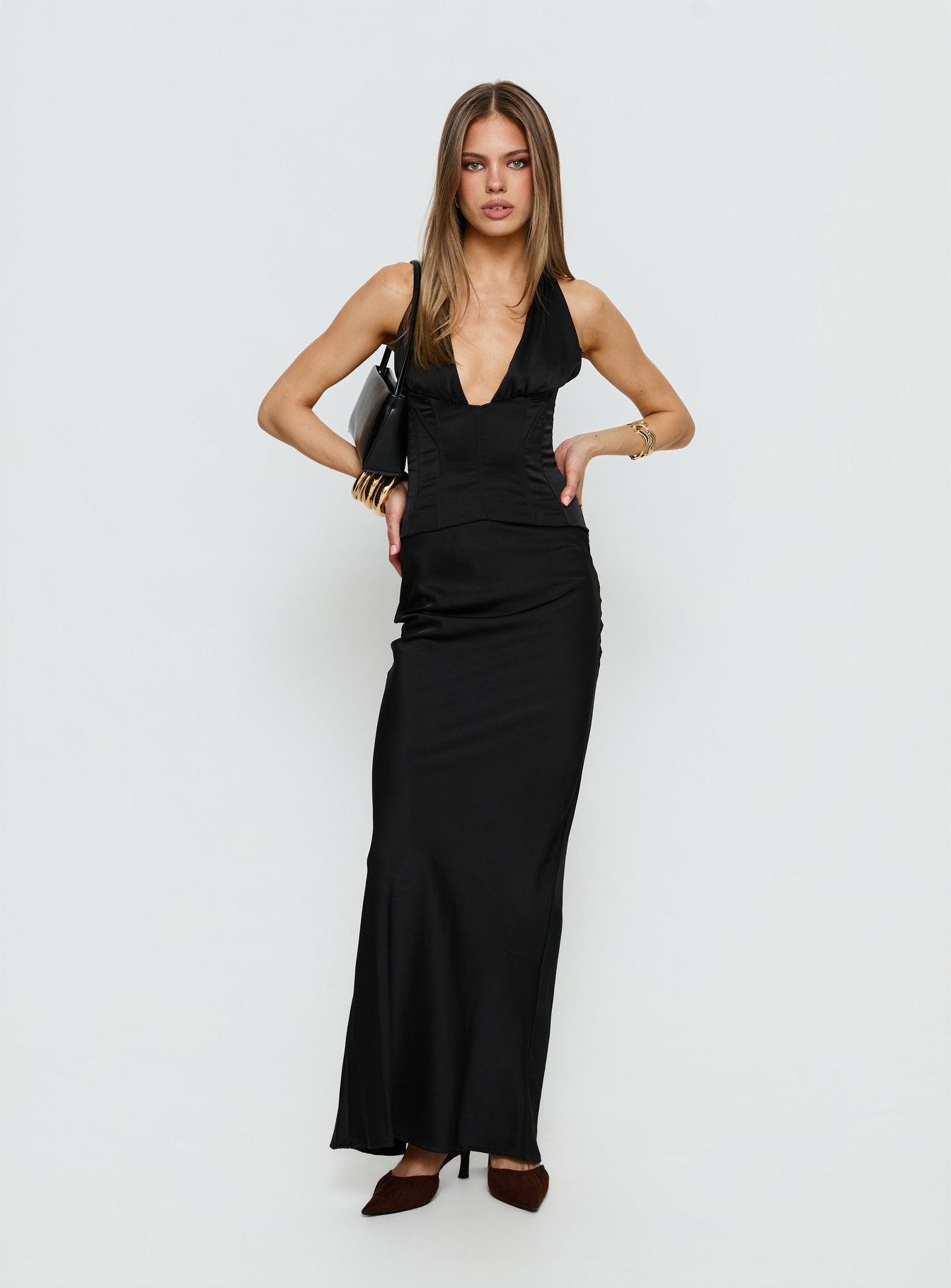 In A Trance Halter Corset Maxi Dress | Black | Womens | Princess Polly Lower Impact In A Trance Halter Corset Maxi Dress | Black | Womens | Princess Polly Lower Impact
