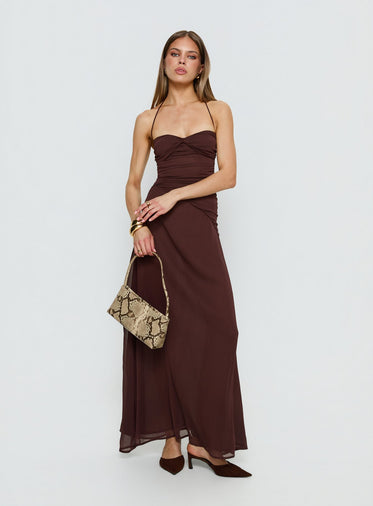 maxi dress v neck summer ANGIE Deep V Neck Puff Sleeve Maxi Dress with Scarf Hem
