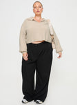 Tiara Cropped Sweater Beige Curve Princess Polly  Cropped 