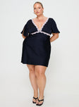 Princess Polly Plunger  Jaron Mini Dress Navy Curve