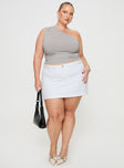Zakai Cargo Denim Mini Skirt White Denim Curve Princess Polly  Mini Skirts 