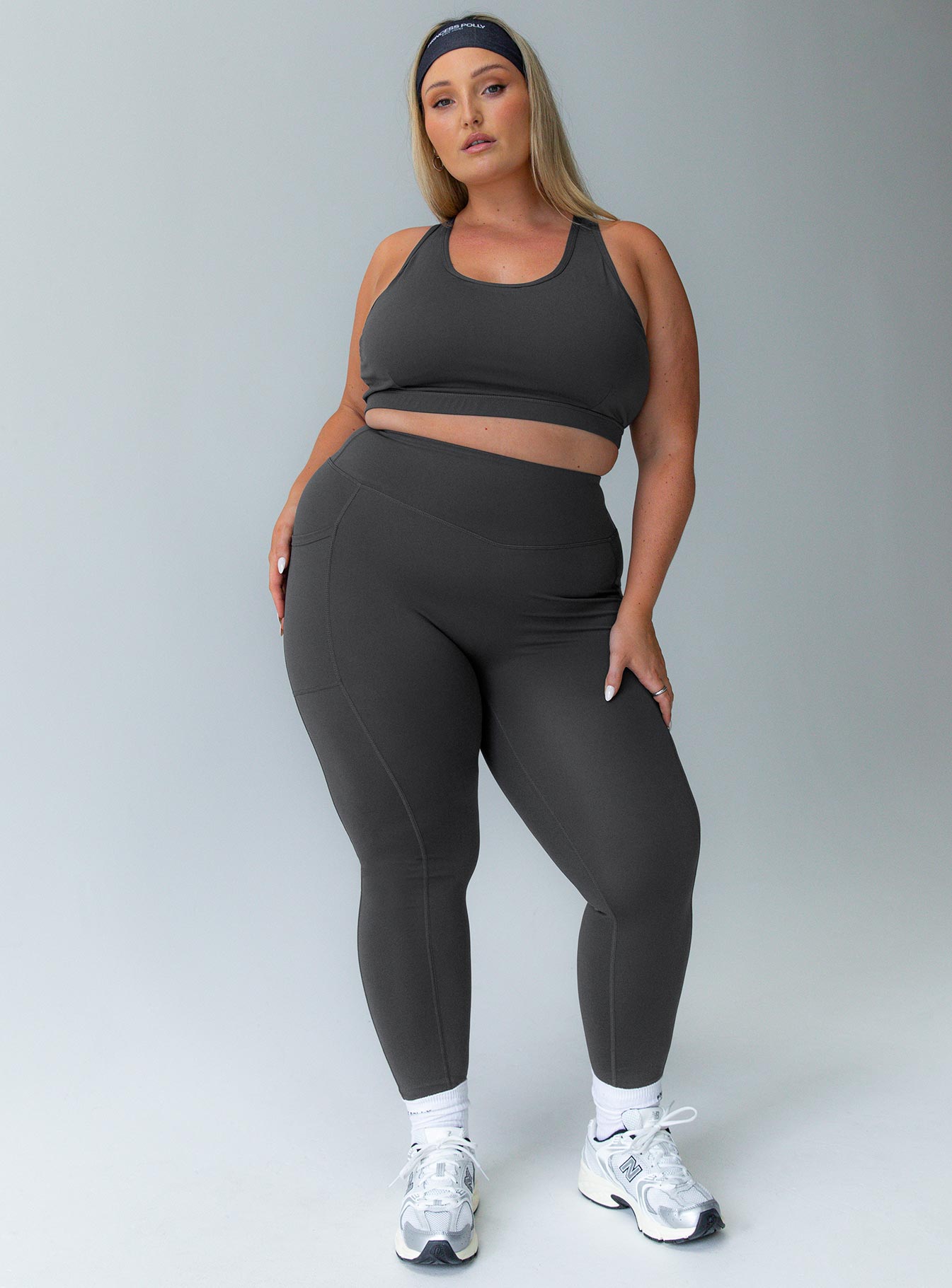 plus size yoga gear Achieve Activewear Leggings Curve | Grey | Womens