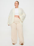 Abner Cable Cardigan Cream Curve Princess Polly  Cropped 