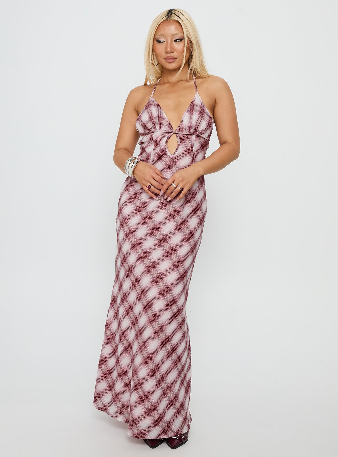 Momentous Backless Halter Maxi Dress | Multi | Womens | Princess Polly Momentous Backless Halter Maxi Dress | Multi | Womens | Princess Polly