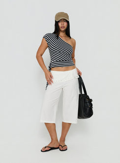 Lost Connection One Shoulder Top Multi Stripe