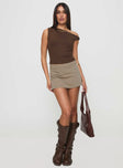 product Princess Polly Sleeveless Asymmetric Neckline  Danza Top Brown