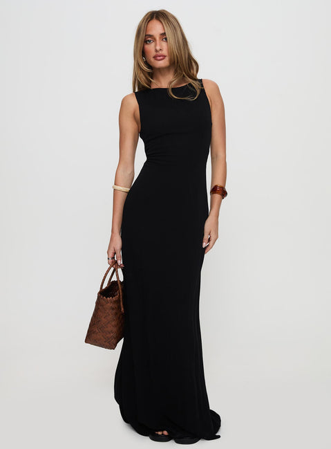 Ace Of Hearts Backless Maxi Dress Black Petite | Princess Polly Ace Of Hearts Backless Maxi Dress Black Petite | Princess Polly