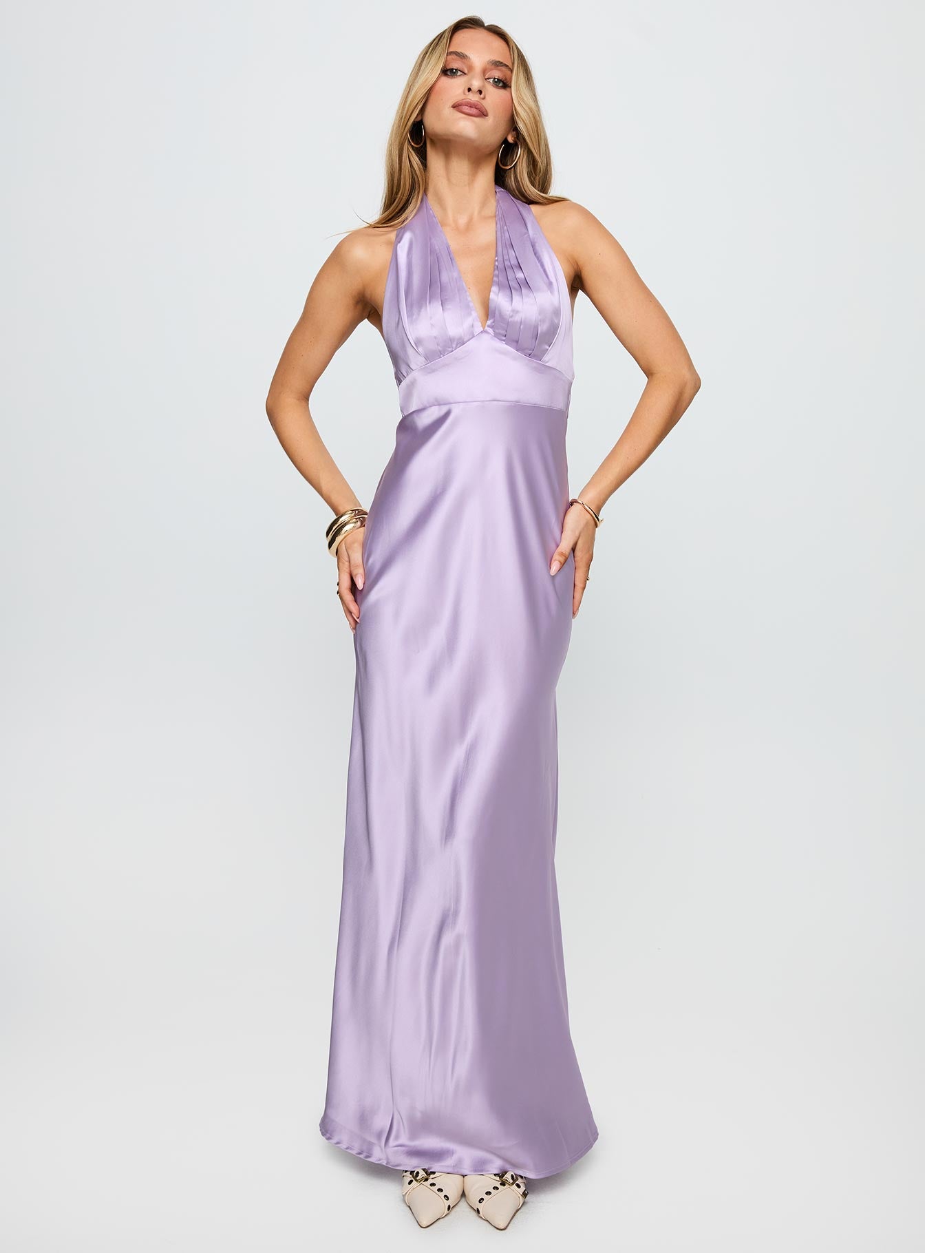 Big Screen Halter Maxi Dress Lilac | Princess Polly Big Screen Halter Maxi Dress Lilac | Princess Polly