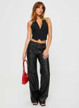 product Princess Polly High Waisted Pants High Waisted Pants  Herro Faux Leather Pants Washed Black