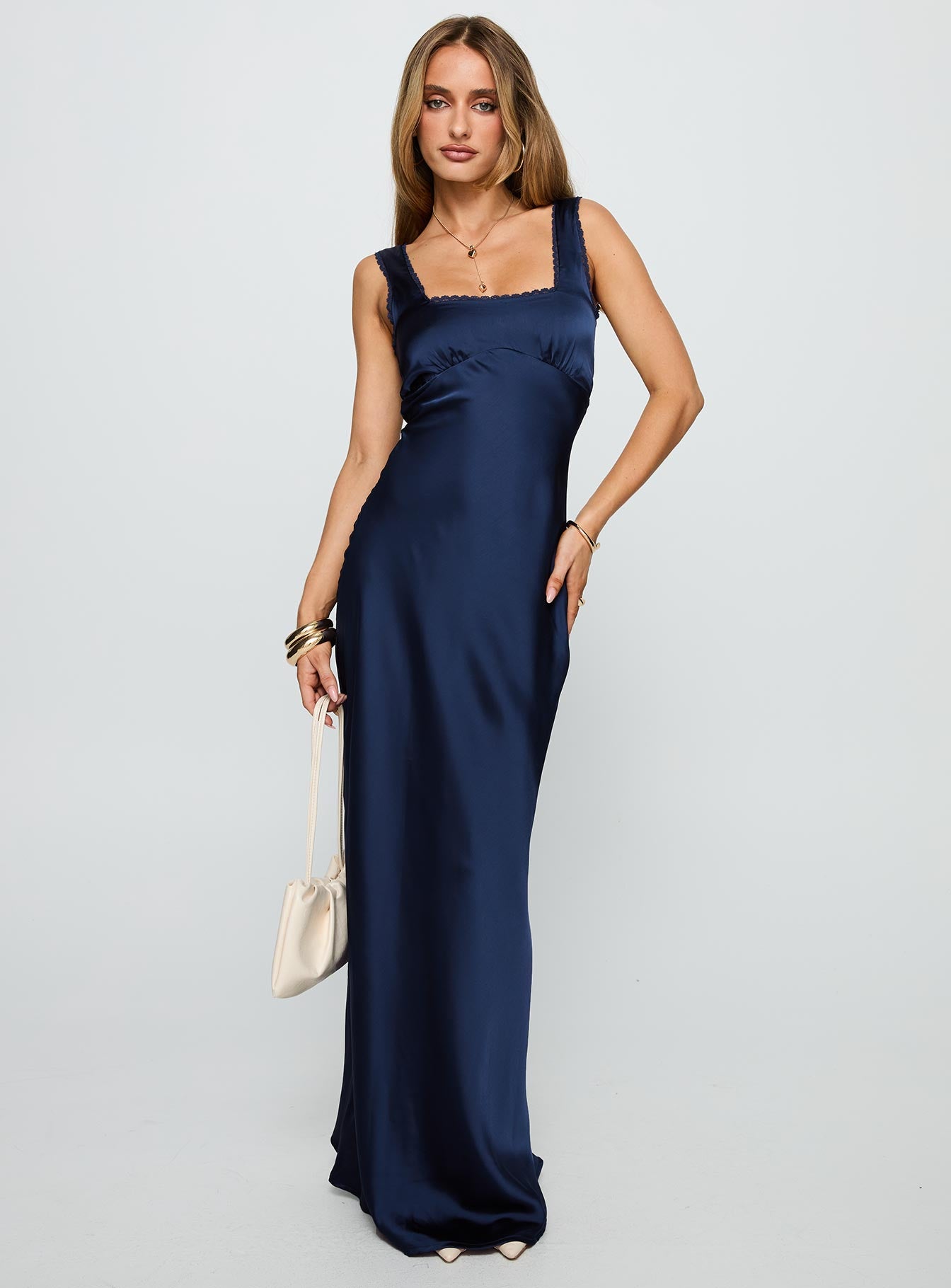 Dasha Satin Maxi Dress Navy | Princess Polly Dasha Satin Maxi Dress Navy | Princess Polly