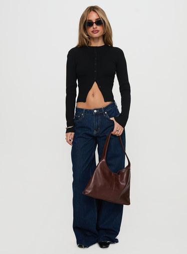 Suzu Long Sleeve Knit Top Black