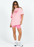 product Princess Polly Half Sleeves Crew Neck  Princess Polly Oversized Tee Squiggle Text Pink