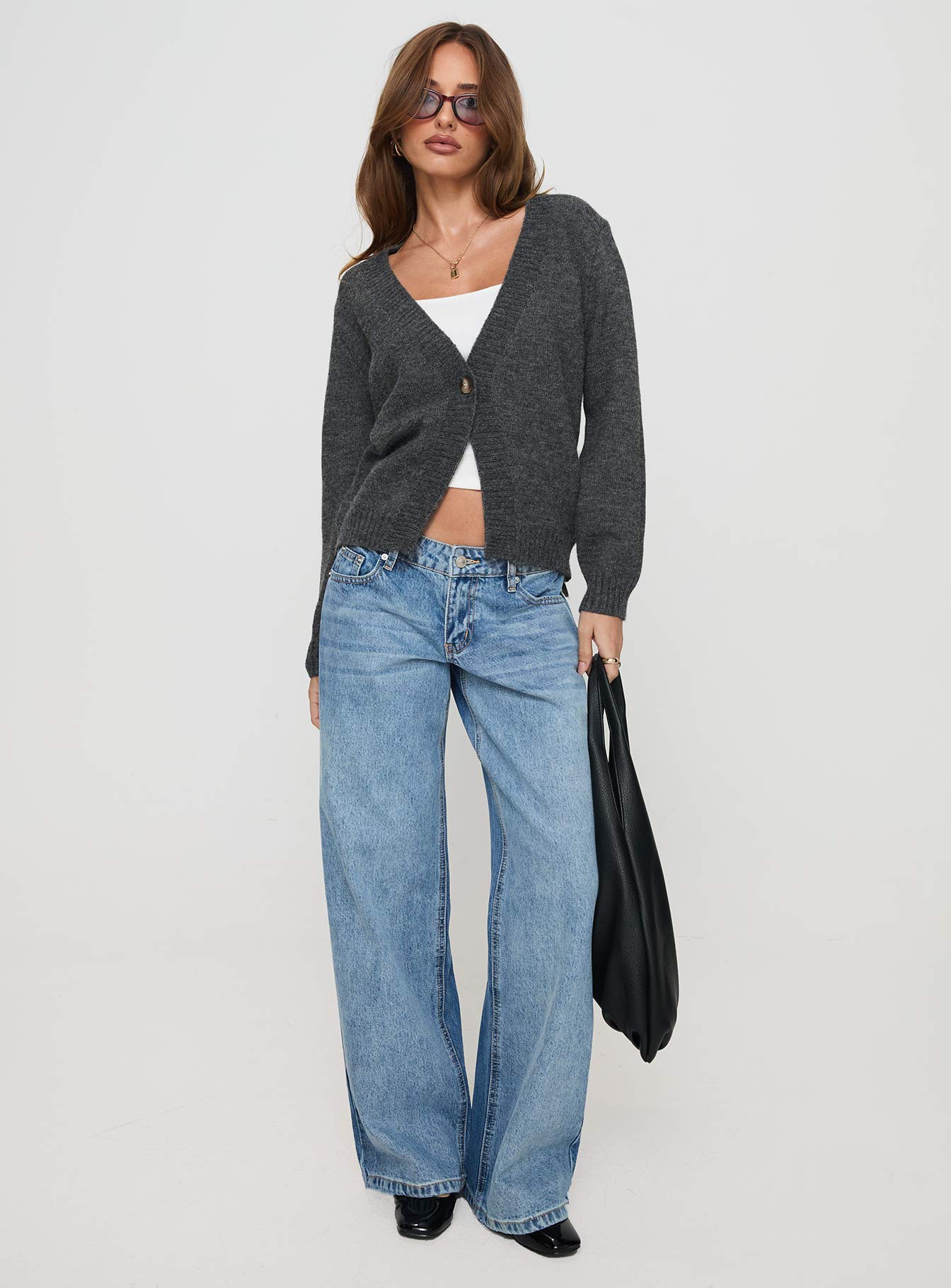 Larkins Cardigan Grey | Princess Polly
