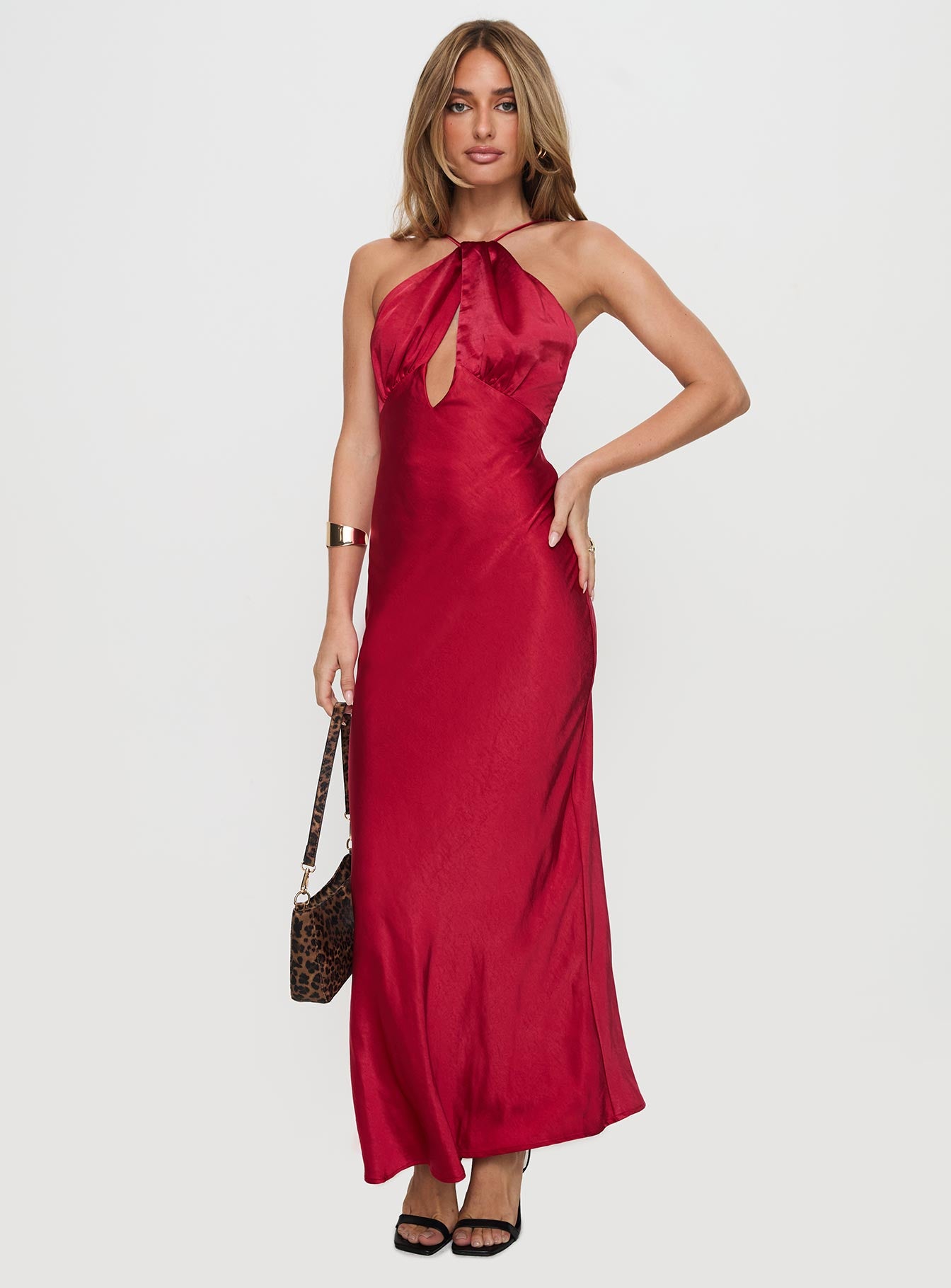 Saja Cut Out Maxi Dress Red | Princess Polly Saja Cut Out Maxi Dress Red | Princess Polly