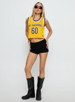 UC San Diego Cropped Basketball Jersey Tank Yellow