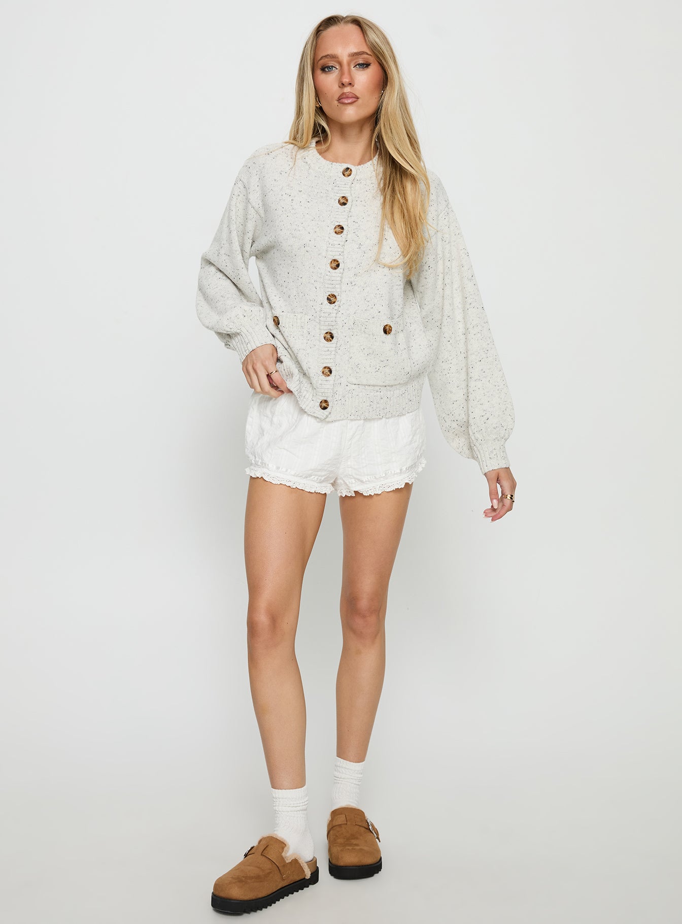 Cheray Oversized Knit Cardigan Grey | Princess Polly