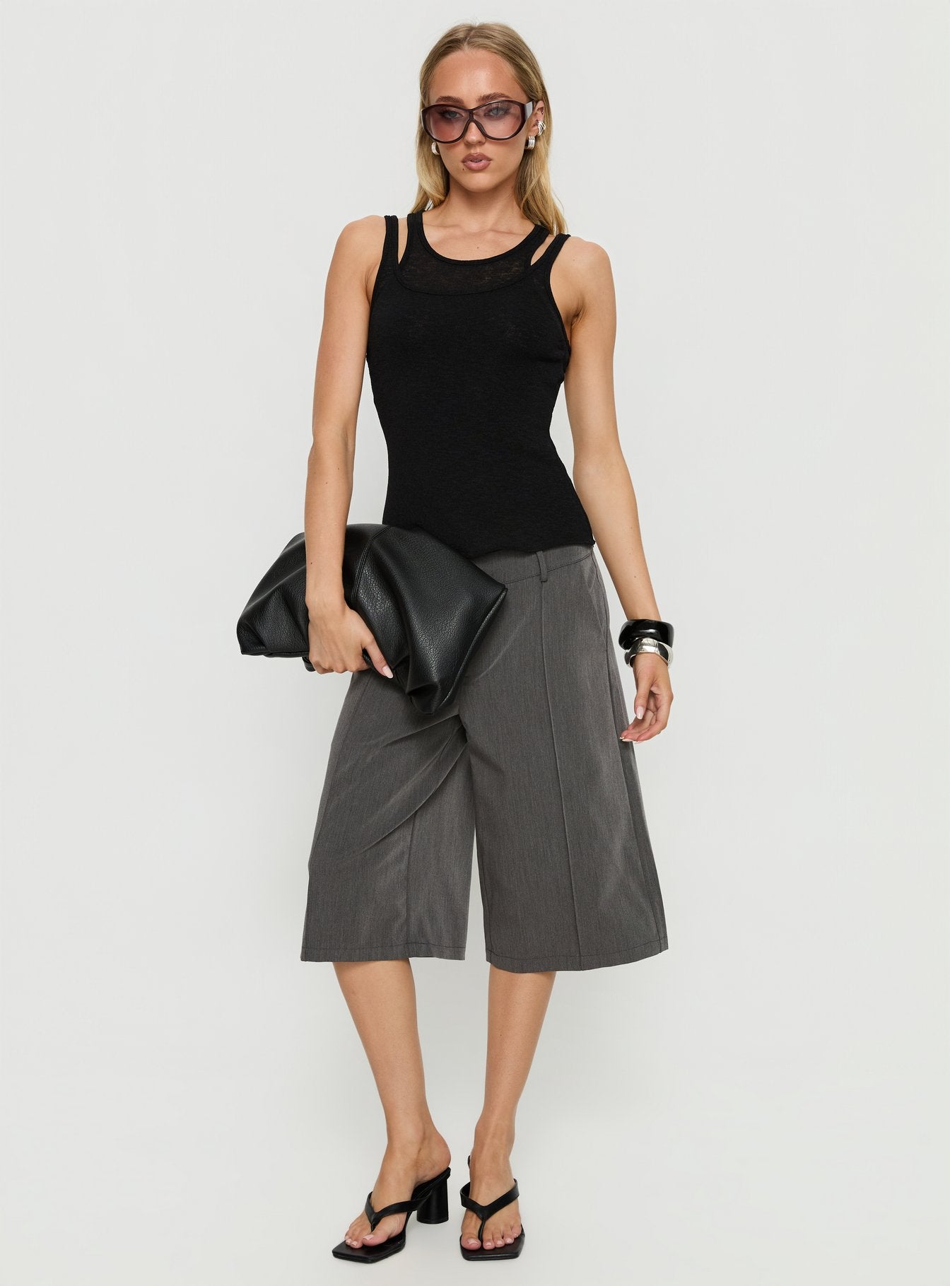 Ceyla Layered Tank Top Black | Princess Polly