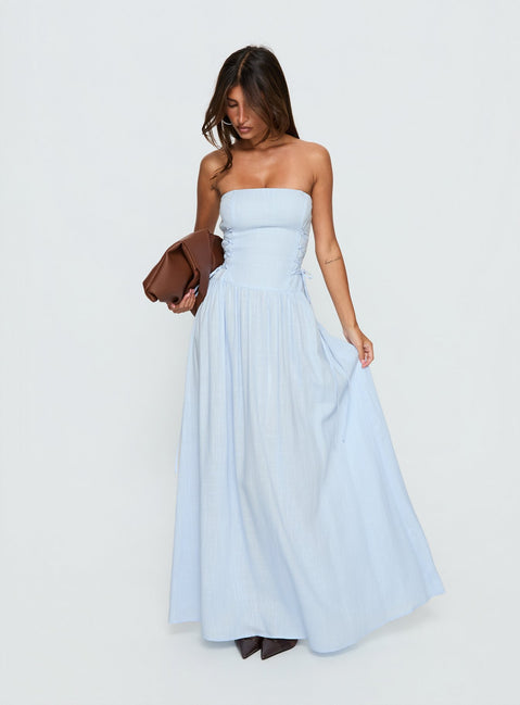 So Far So Good Maxi Dress Baby Blue | Princess Polly So Far So Good Maxi Dress Baby Blue | Princess Polly