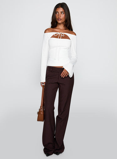 Nevah Long Sleeve Top White