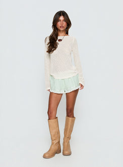 Rhubarb Lace Shorts Green Check