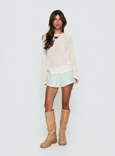 Rhubarb Lace Shorts Green Check