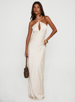 Limosina Halter Maxi Dress | Champagne | Womens