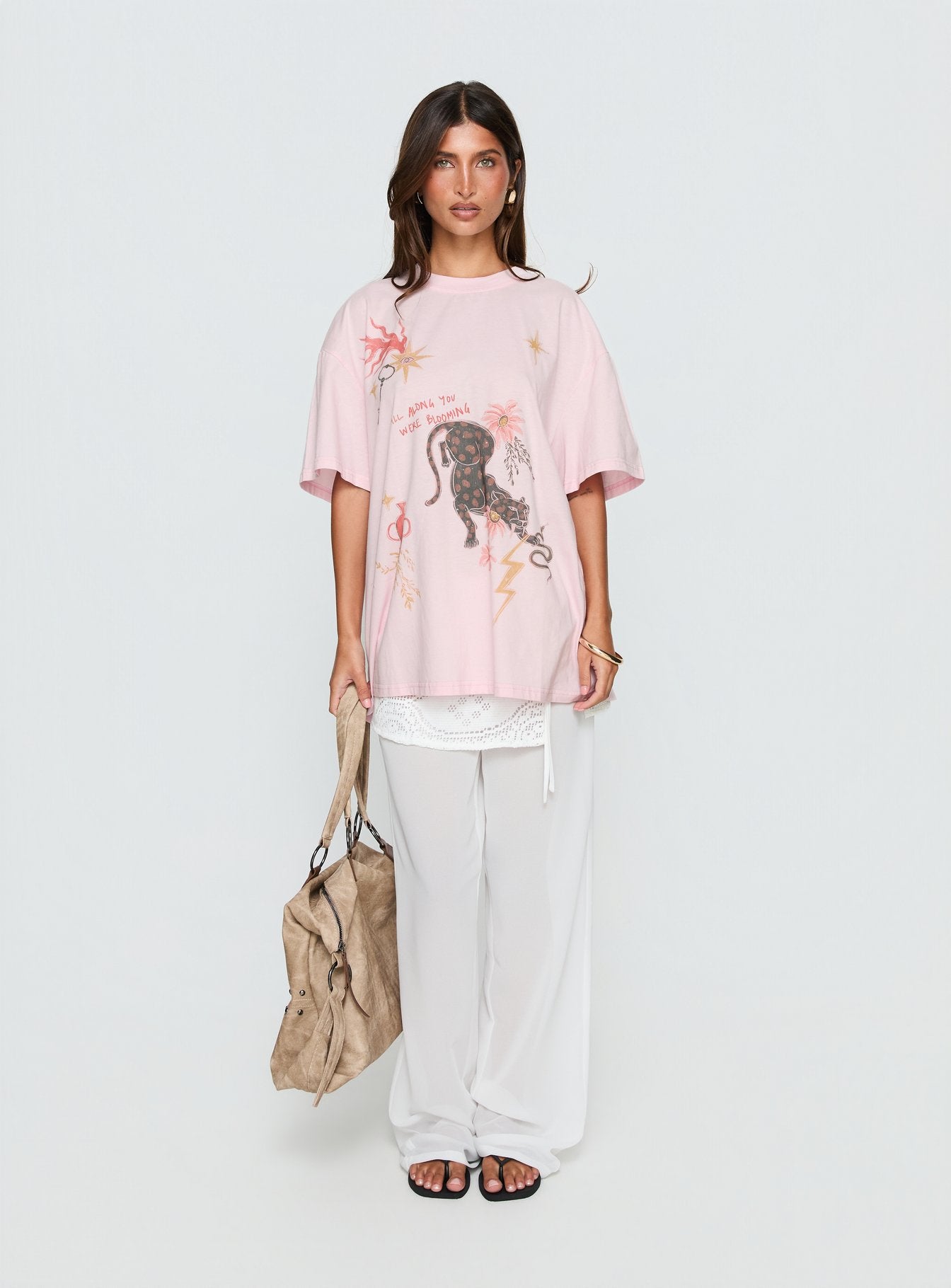 Blooming Love Oversized Graphic Tee Pink | Princess Polly