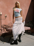   front view of model wearing Princess Polly Carana Maxi Skirt White Maxi 