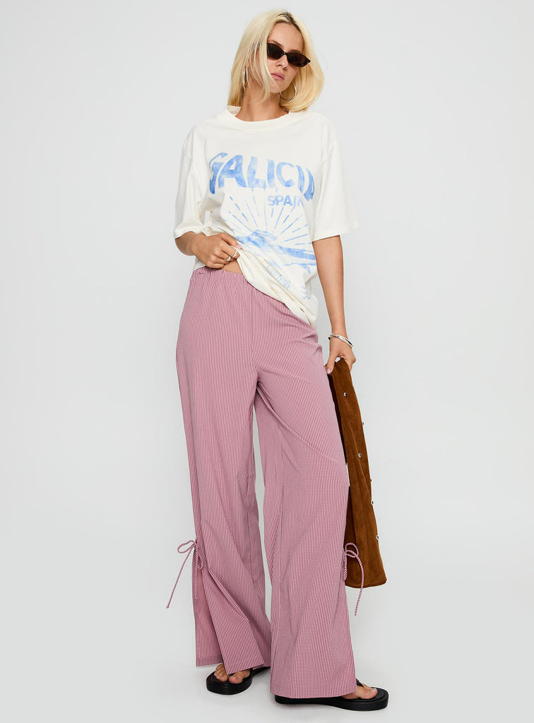 Jinxie Tie Side Pants Pink Gingham | Princess Polly