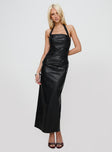 front view of model wearing Princess Polly 1999 Maxi Dress Onyx Straight Neck 