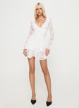 Nautia Lace Long Sleeve Romper White