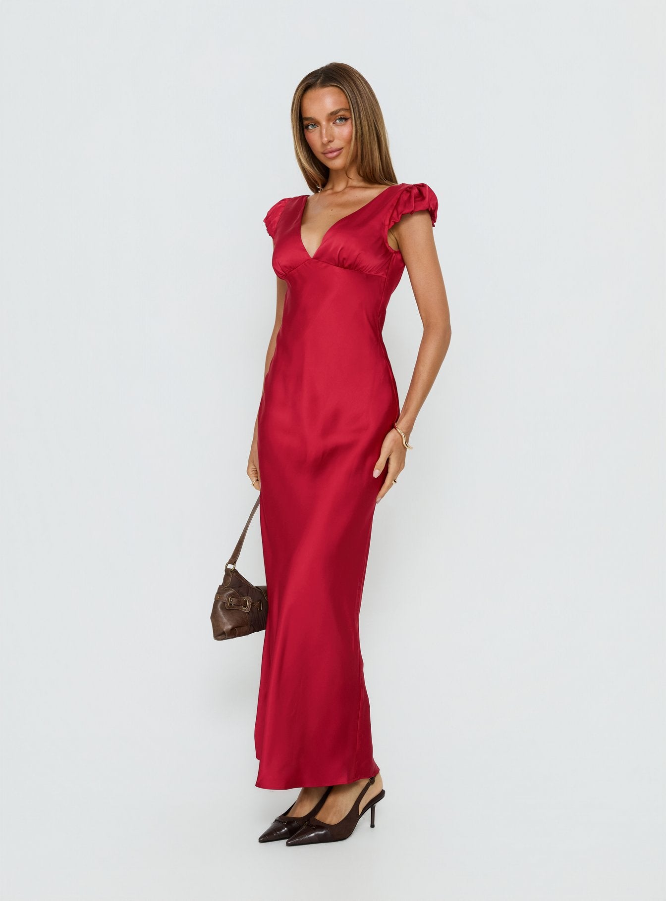 Forest Hill Side Split Backless Maxi Dress Red | Princess Polly